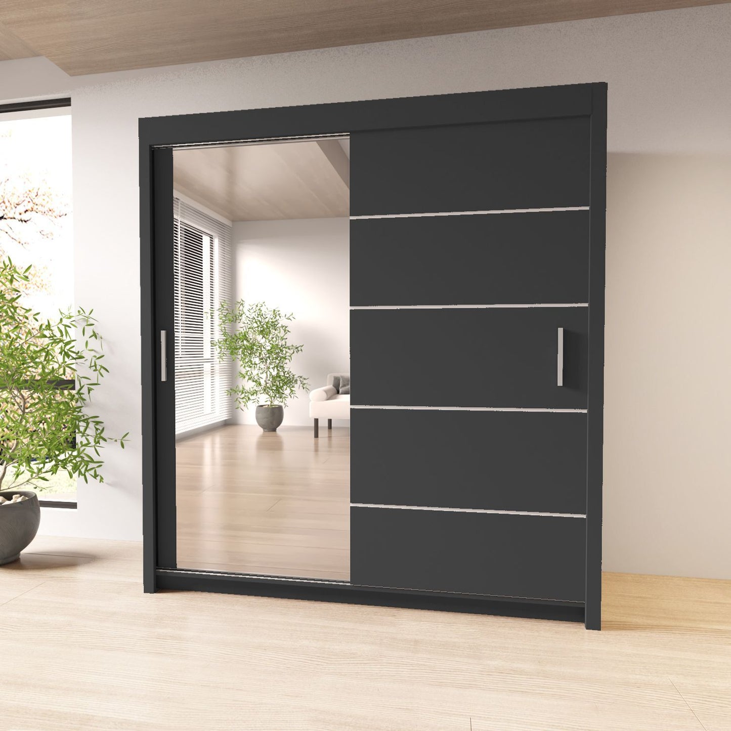 Sliding Mirrored Door Wardrobe - Lyon