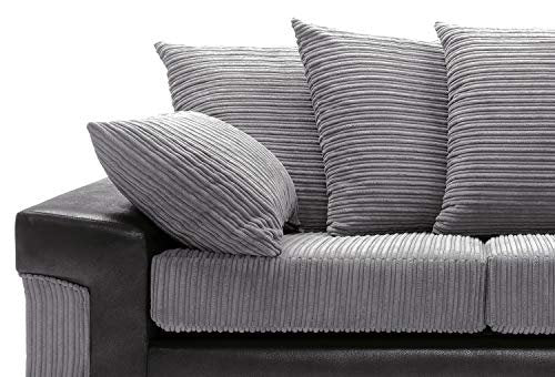 Dino Right Hand Jumbo Cord Corner Sofa with detachable footstool