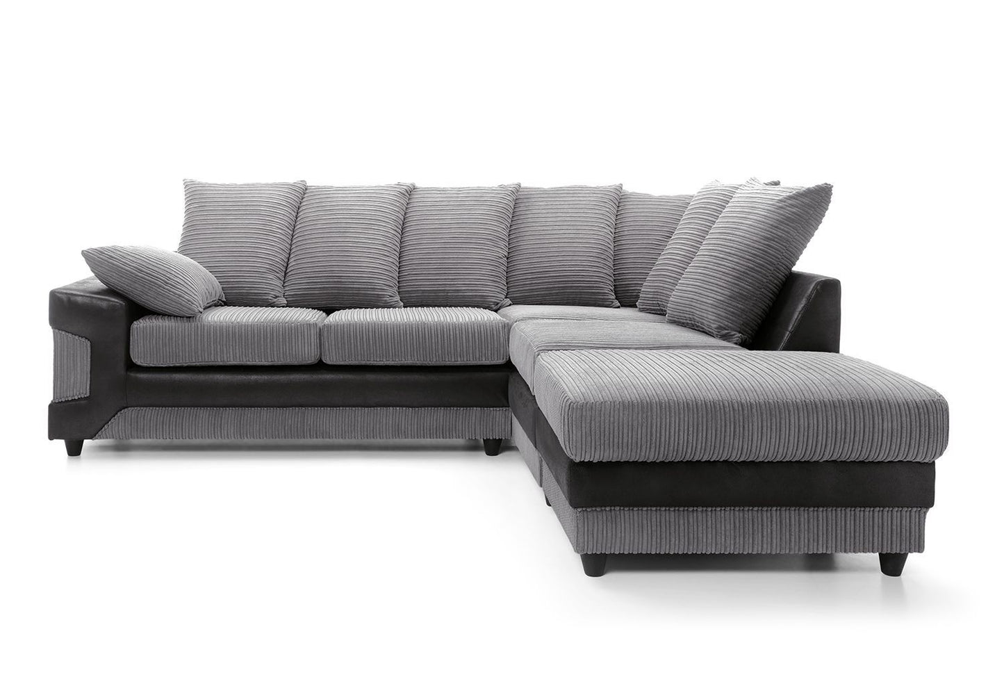 Dino Right Hand Jumbo Cord Corner Sofa with detachable footstool
