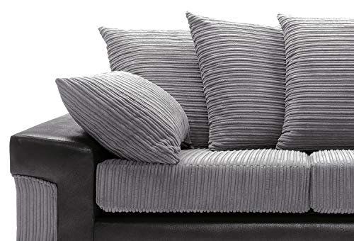 Dino Right Hand Jumbo Cord Corner Sofa with detachable footstool