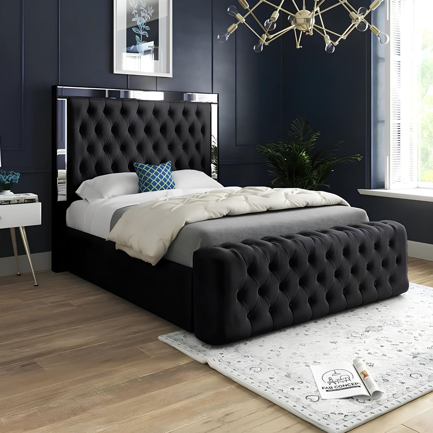 Plush Velvet Ottoman Storage Bed