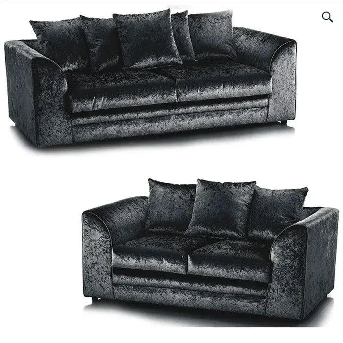 Crystal Crushed Velvet 3+2 Seater Sofa Set