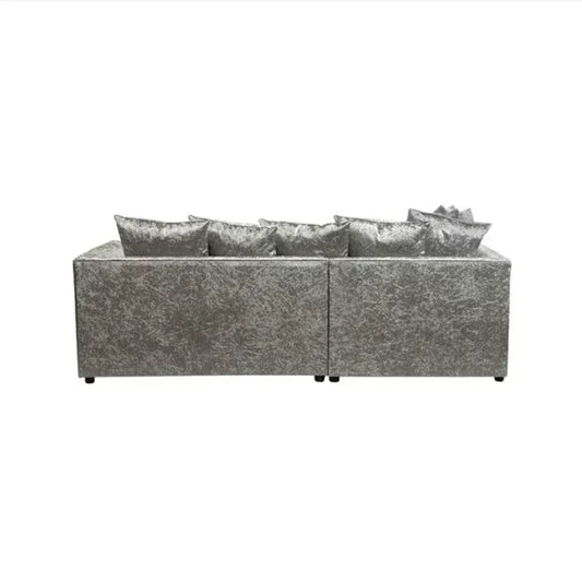 Crystal Crushed Velvet 5 Seater Corner Sofa
