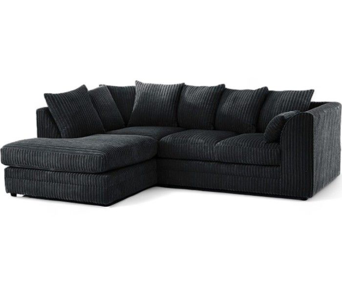 Manny L Shape Jumbo Cord 4 Seater Corner Sofa - Left Side