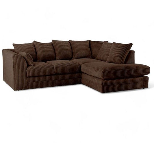Manny L Shape Jumbo Cord 4 Seater Corner Sofa - Right side