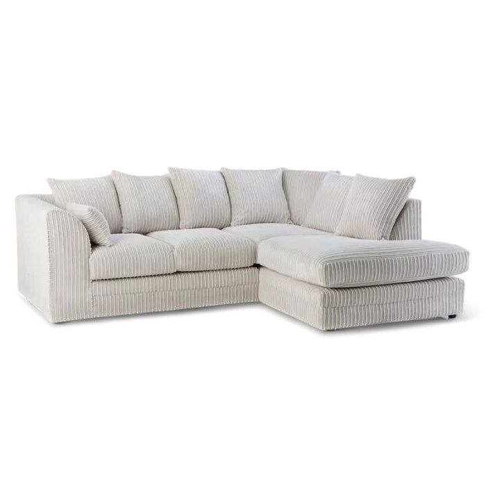 Manny L Shape Jumbo Cord 4 Seater Corner Sofa - Right side