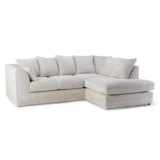 Manny L Shape Jumbo Cord 4 Seater Corner Sofa - Right side