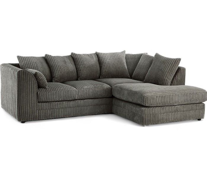 Manny L Shape Jumbo Cord 4 Seater Corner Sofa - Right side