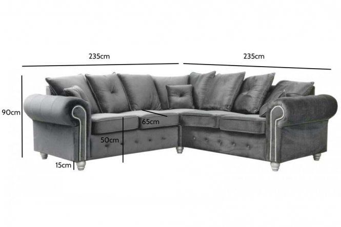Ashwin Plush Velvet Corner Sofa