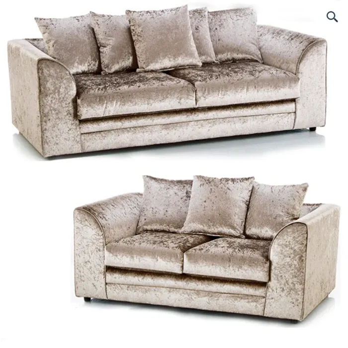 Crystal Crushed Velvet 3+2 Seater Sofa Set