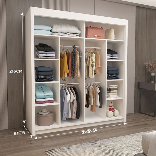 Sliding Mirrored Door Wardrobe - Nicole