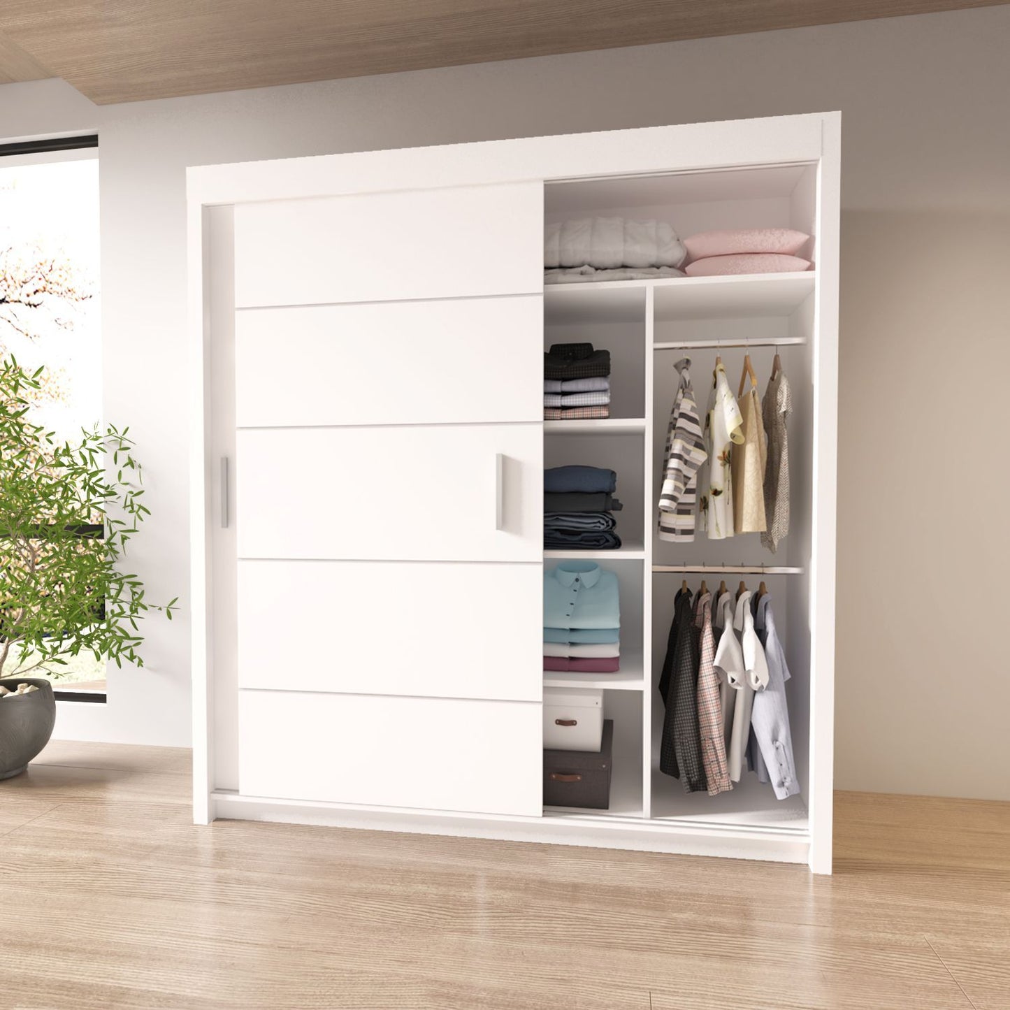 Sliding Mirrored Door Wardrobe - Lyon