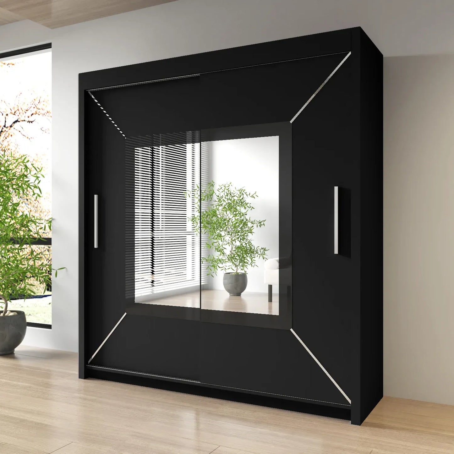Sliding Mirrored Door Wardrobe - Nicole