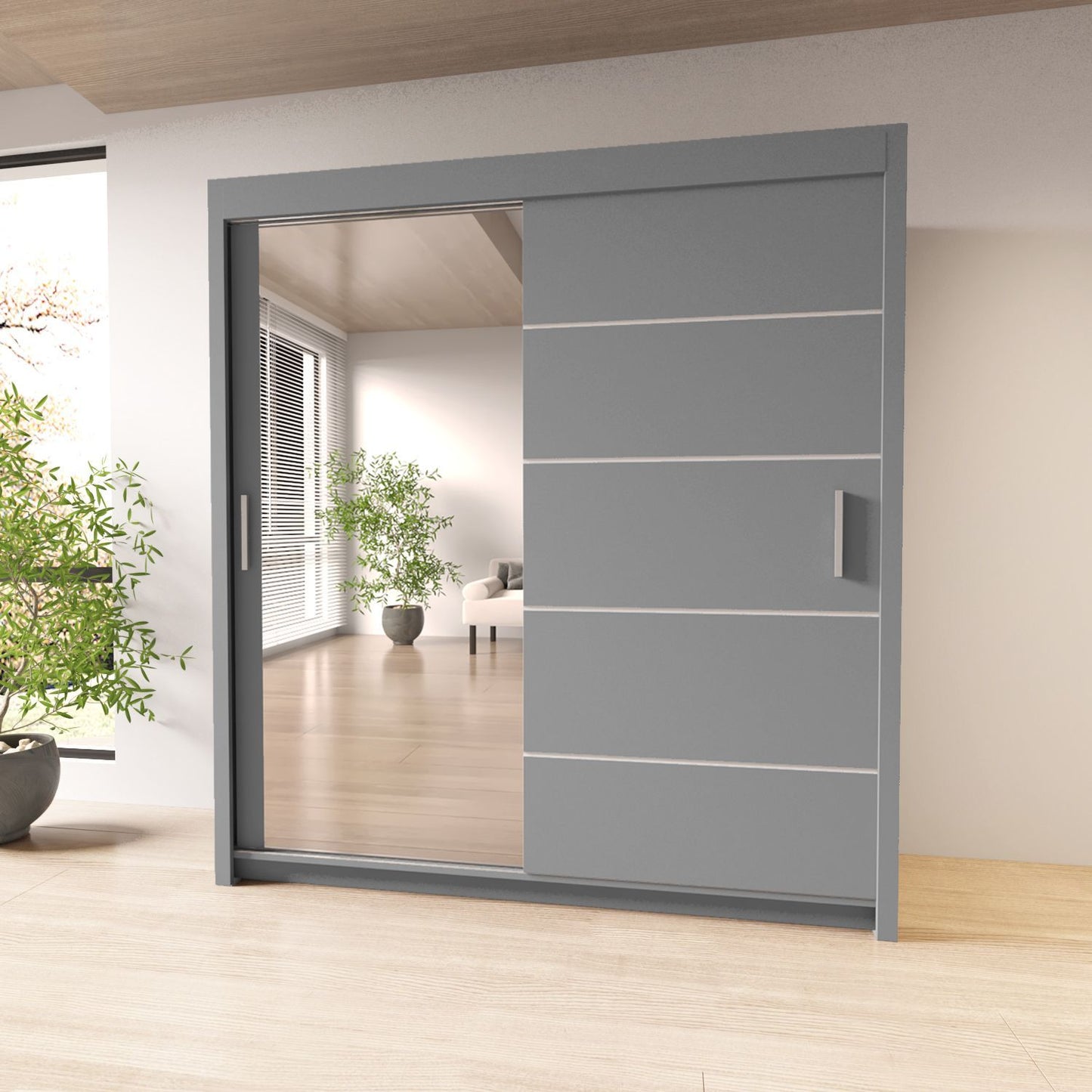 Sliding Mirrored Door Wardrobe - Lyon