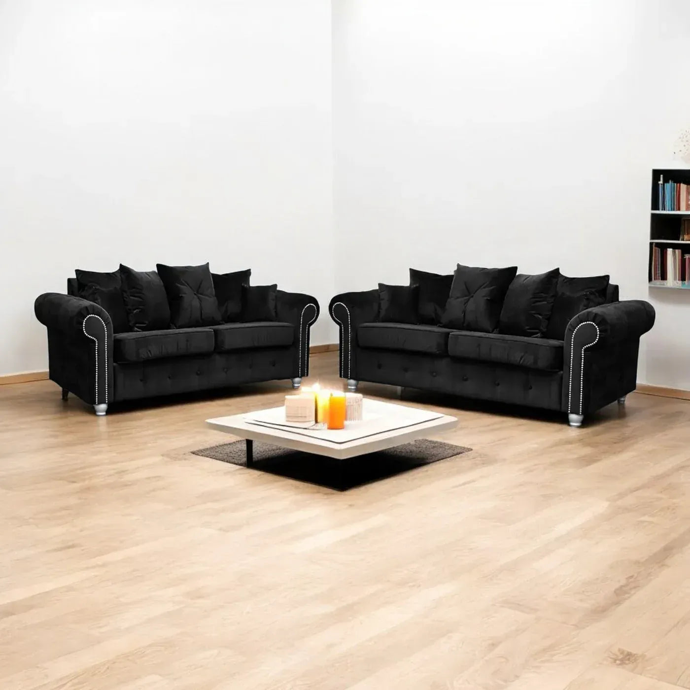 Ashwin Plush Velvet 3+2 Seater Sofa Set