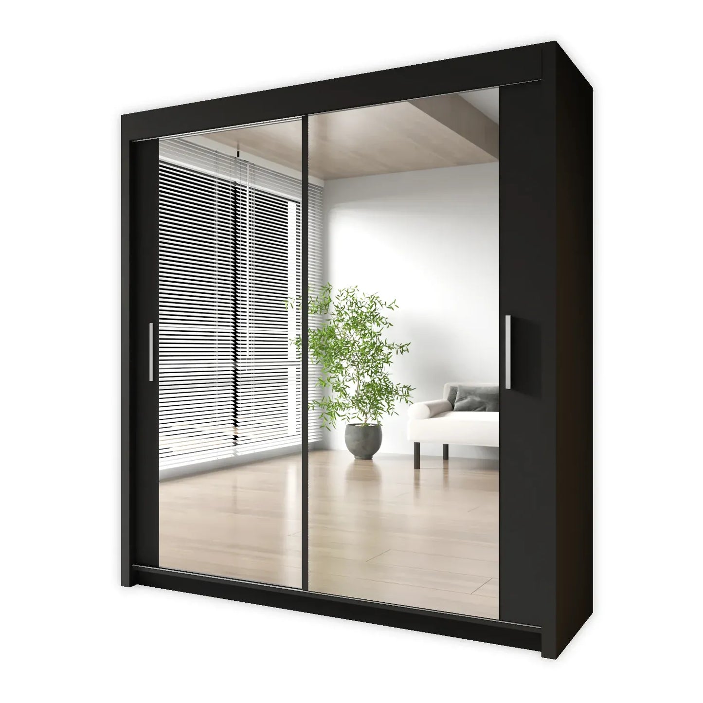 Sliding Mirrored Door Wardrobe - Milan