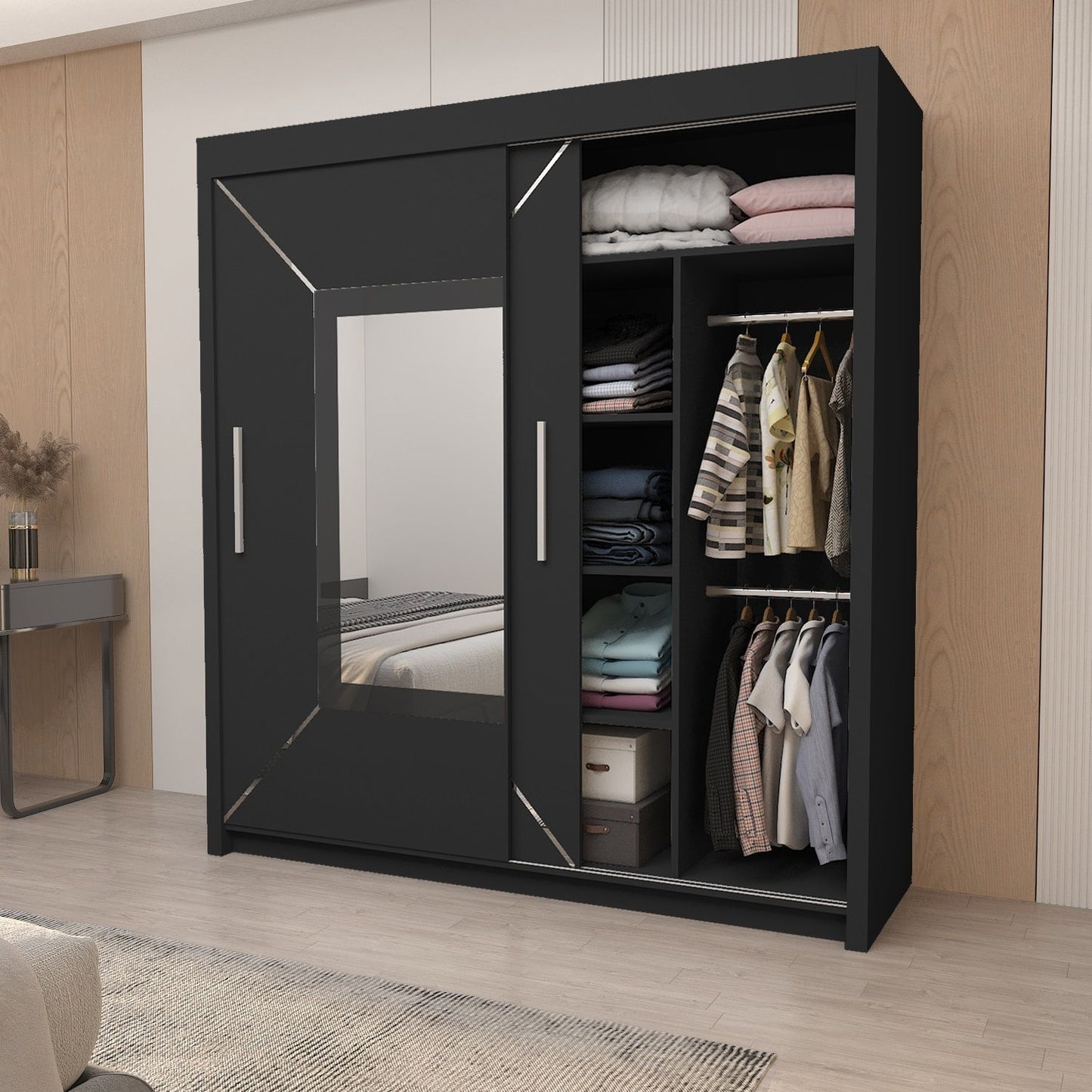 Sliding Mirrored Door Wardrobe - Nicole