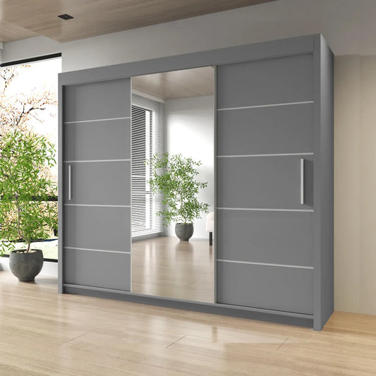 Sliding Mirrored Door Wardrobe - Oslo