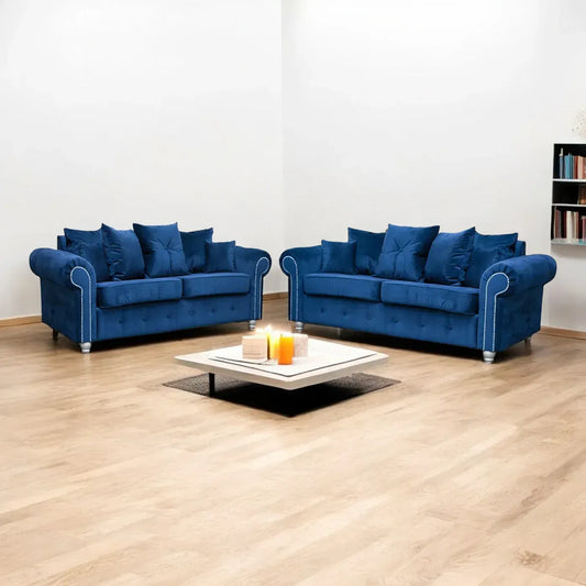 Ashwin Plush Velvet 3+2 Seater Sofa Set