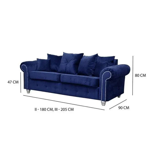 Ashwin Plush Velvet 3+2 Seater Sofa Set
