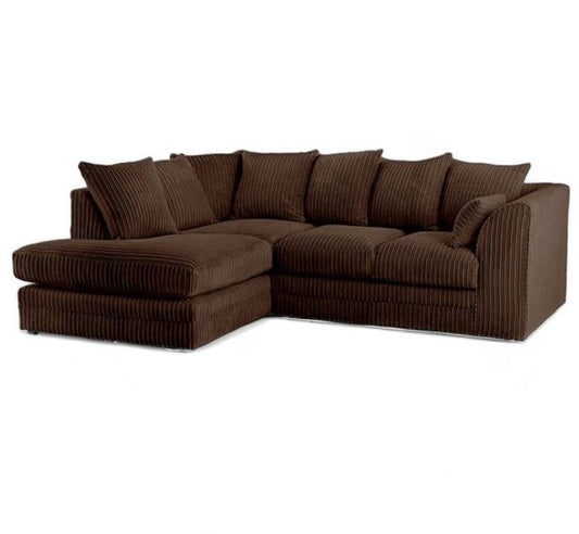 Manny L Shape Jumbo Cord 4 Seater Corner Sofa - Left Side