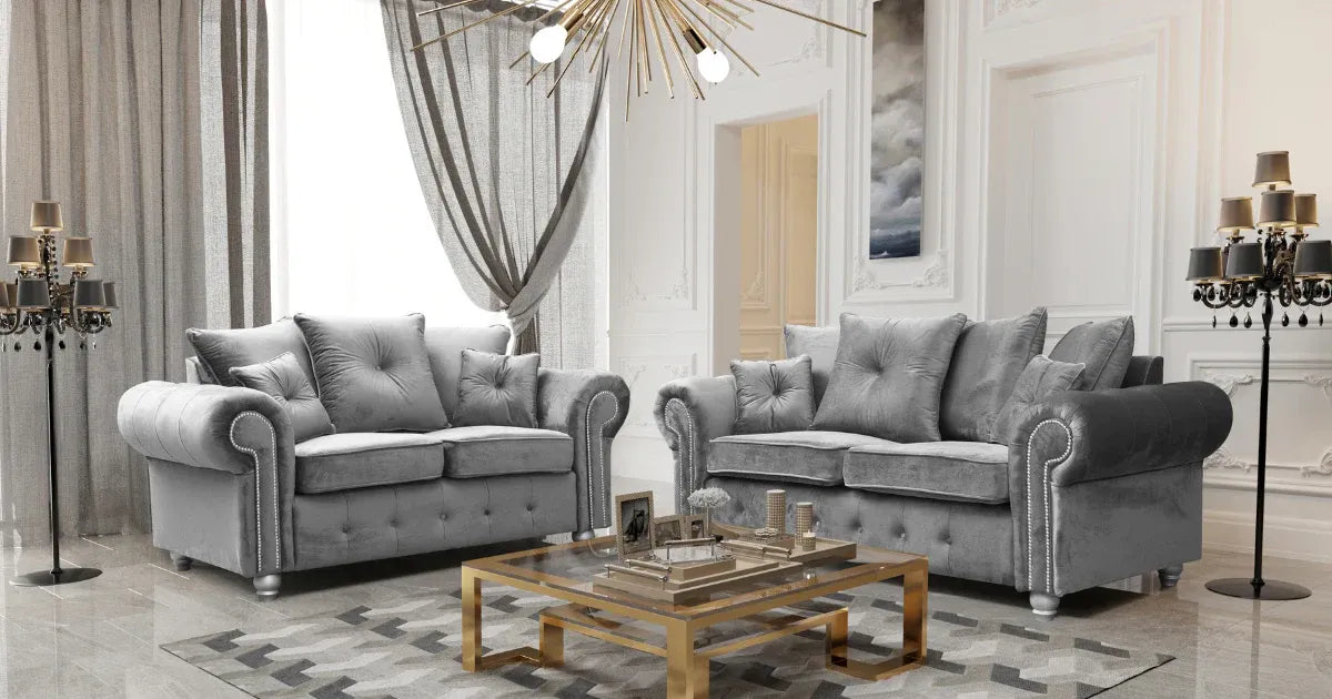 Ashwin Plush Velvet 3+2 Seater Sofa Set