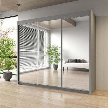 Sliding Mirrored Door Wardrobe - Milan