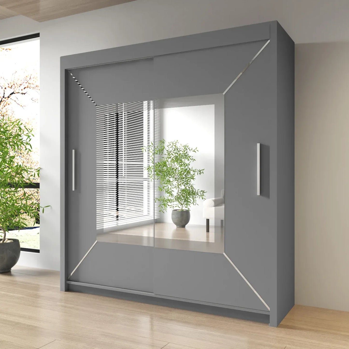 Sliding Mirrored Door Wardrobe - Nicole
