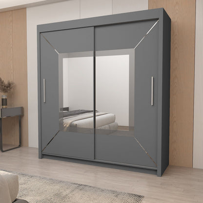 Sliding Mirrored Door Wardrobe - Nicole