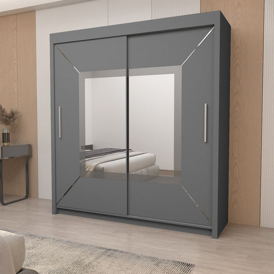 Sliding Mirrored Door Wardrobe - Nicole