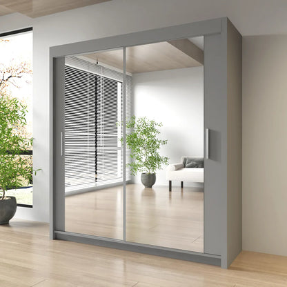 Sliding Mirrored Door Wardrobe - Milan