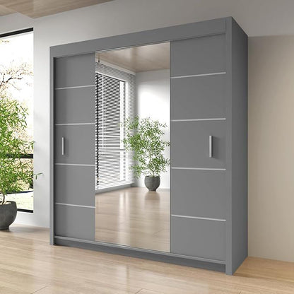 Sliding Mirrored Door Wardrobe - Oslo