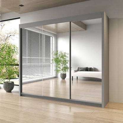Sliding Mirrored Door Wardrobe - Milan
