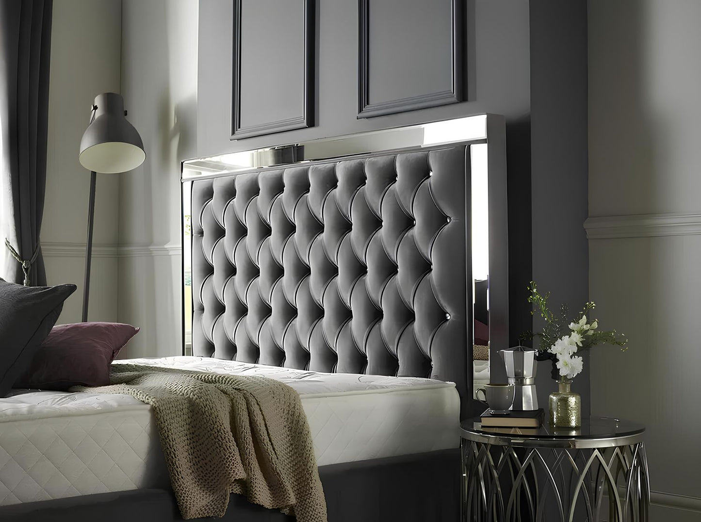 Plush Velvet Ottoman Storage Bed