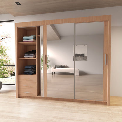 Sliding Mirrored Door Wardrobe - Milan