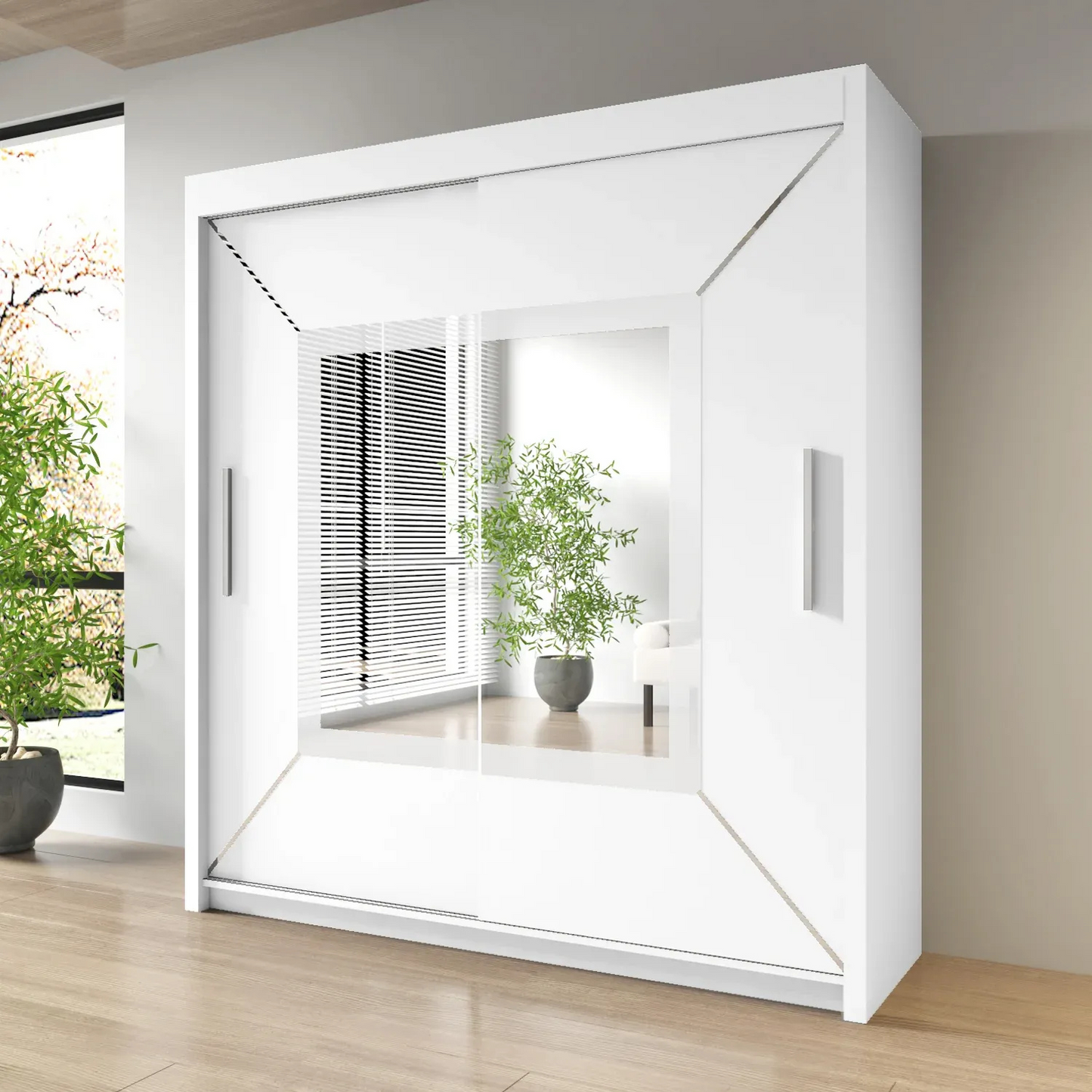 Sliding Mirrored Door Wardrobe - Nicole