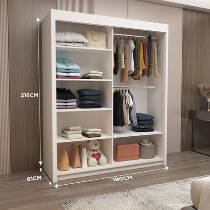 Sliding Mirrored Door Wardrobe - Nicole