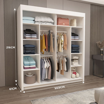 Sliding Mirrored Door Wardrobe - Nicole
