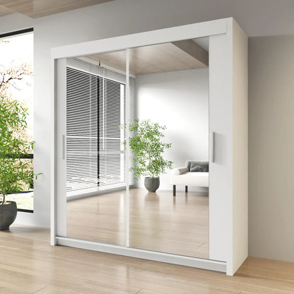 Sliding Mirrored Door Wardrobe - Milan