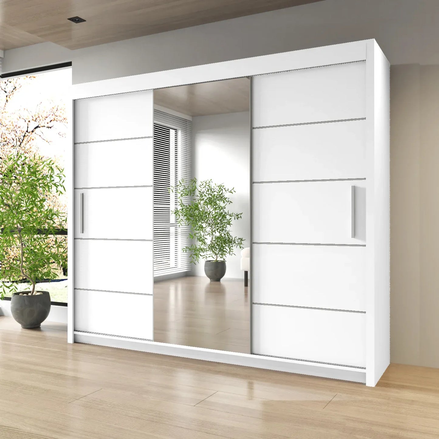 Sliding Mirrored Door Wardrobe - Oslo