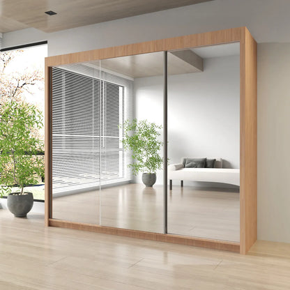 Sliding Mirrored Door Wardrobe - Milan