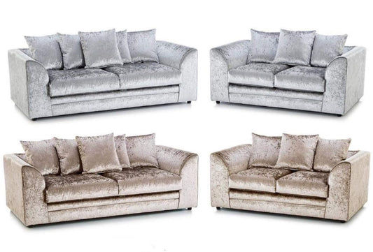 Crystal Crushed Velvet 3+2 Seater Sofa Set